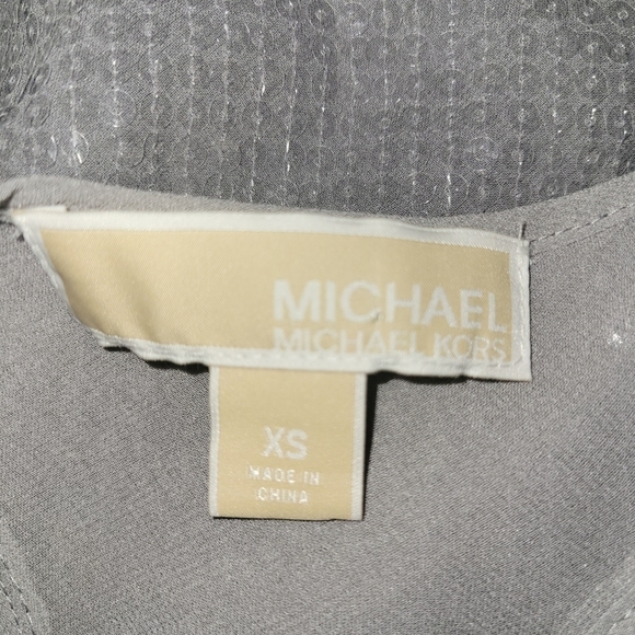 Michael Kors Sequin Sleeveless Top Gray XS - Picture 3 of 3